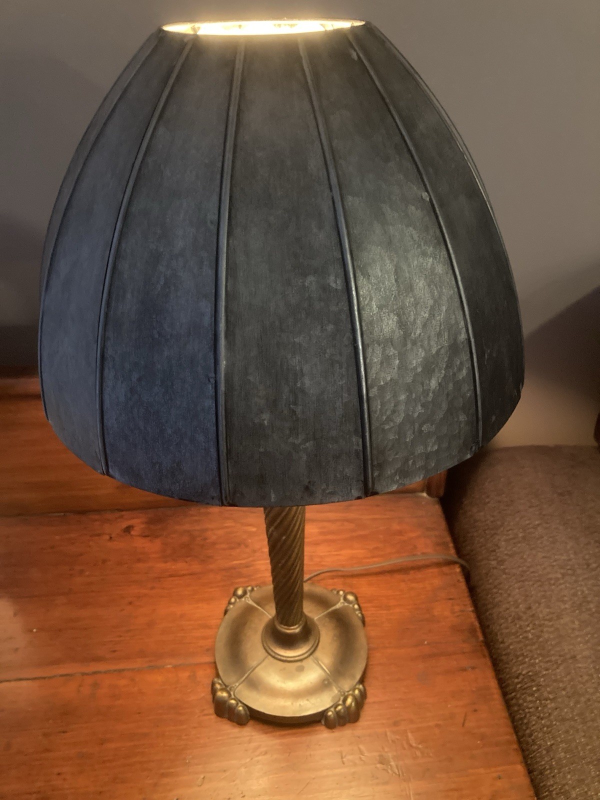 Vintage Gray Metal Lamp Shade 7x12” Replacement