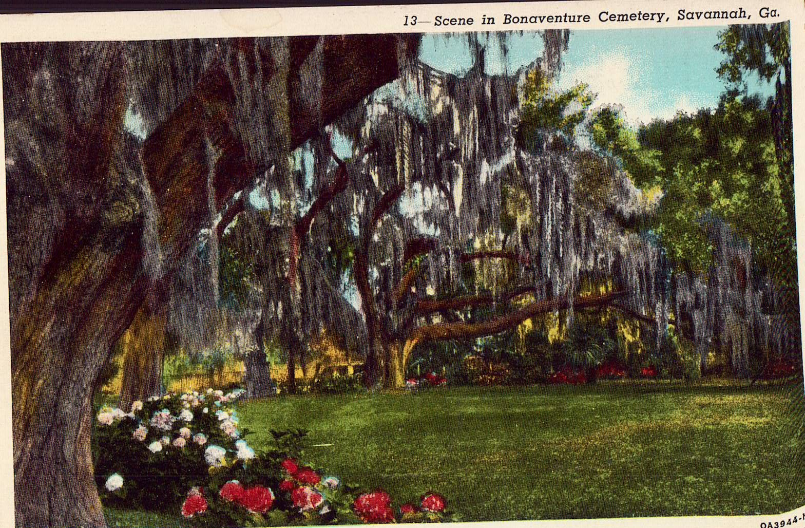 Postcard Scene In Bonaventure Cemetery Savannah Georgia