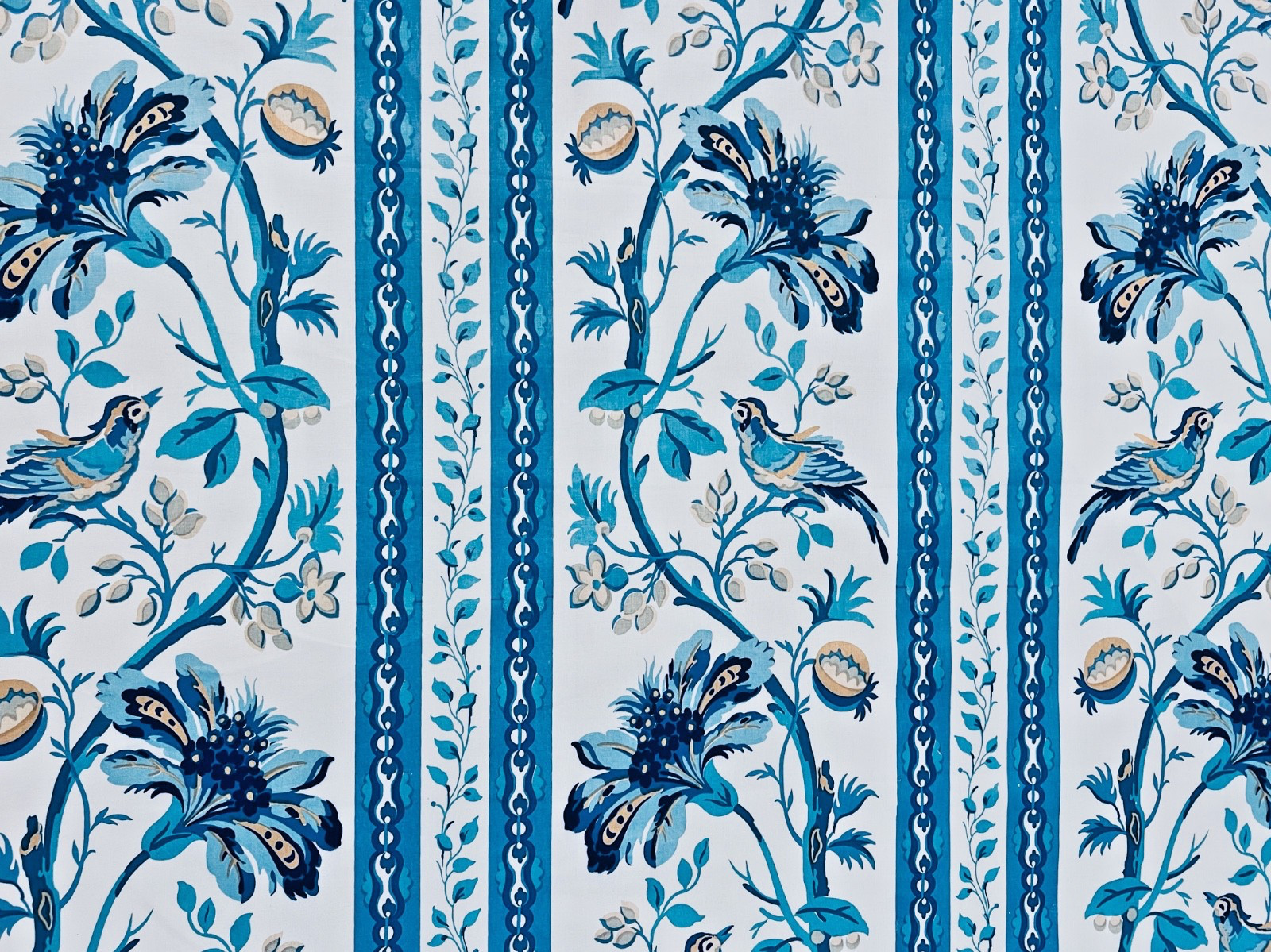 Paris Brunschwig & Fils Le Lac Border Fabric - Blue White Aqua
