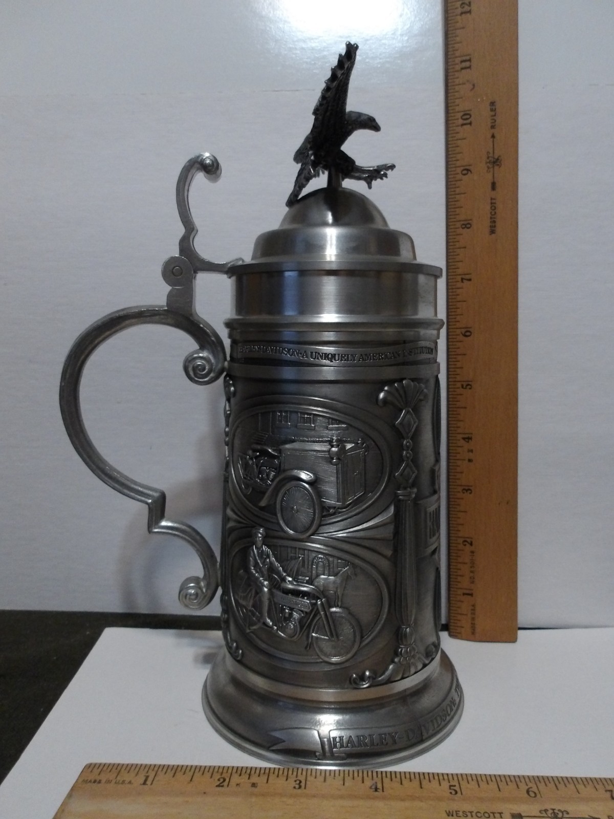 Harley-Davidson 1989 LE Pewter Landing Eagle Beer Stein Gerz #275 / 2000 Germany