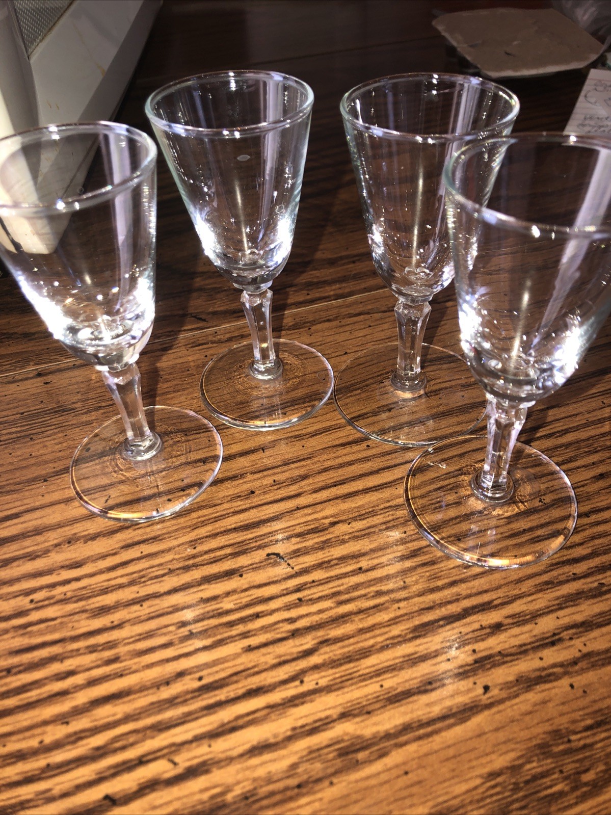 Vintage set of 4-4” Elegant Clear Glass Stemware (possibly marked can’t tell)