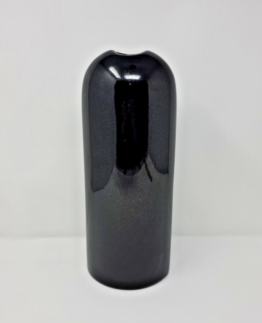 Vintage Black Ceramic German Vase