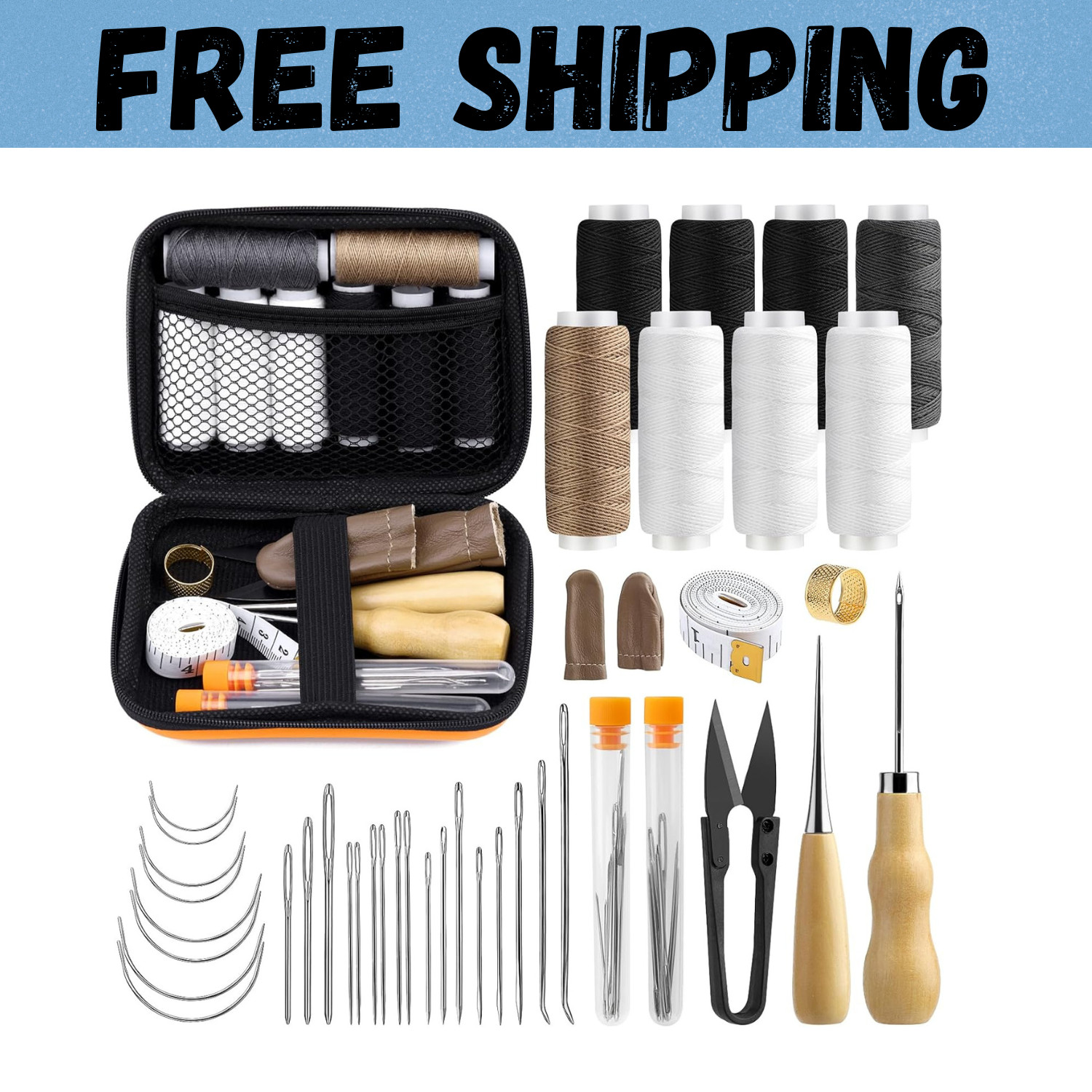 Sewing Kit for Adults, 38 Pcs Heavy Duty Sewing Kit, Needle and Thread Kit with