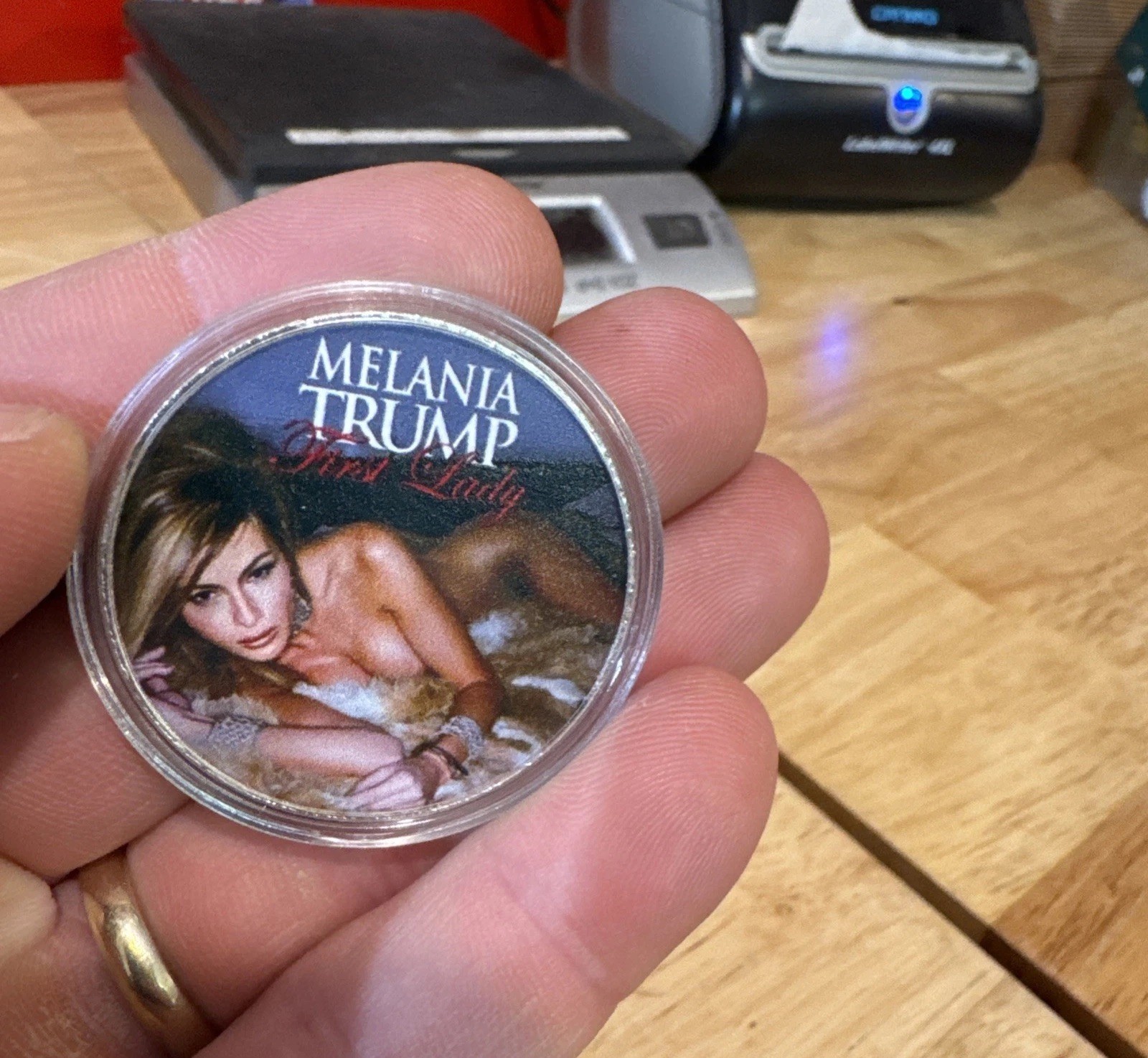 Melania Trump Coin NSFW Novelty Anti Donald Baron Home Office House Nude Decor