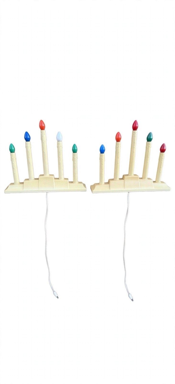 Vintage 1970s Christmas Candelabra 5-Light Drip Candles C7 Lot 2 Tested