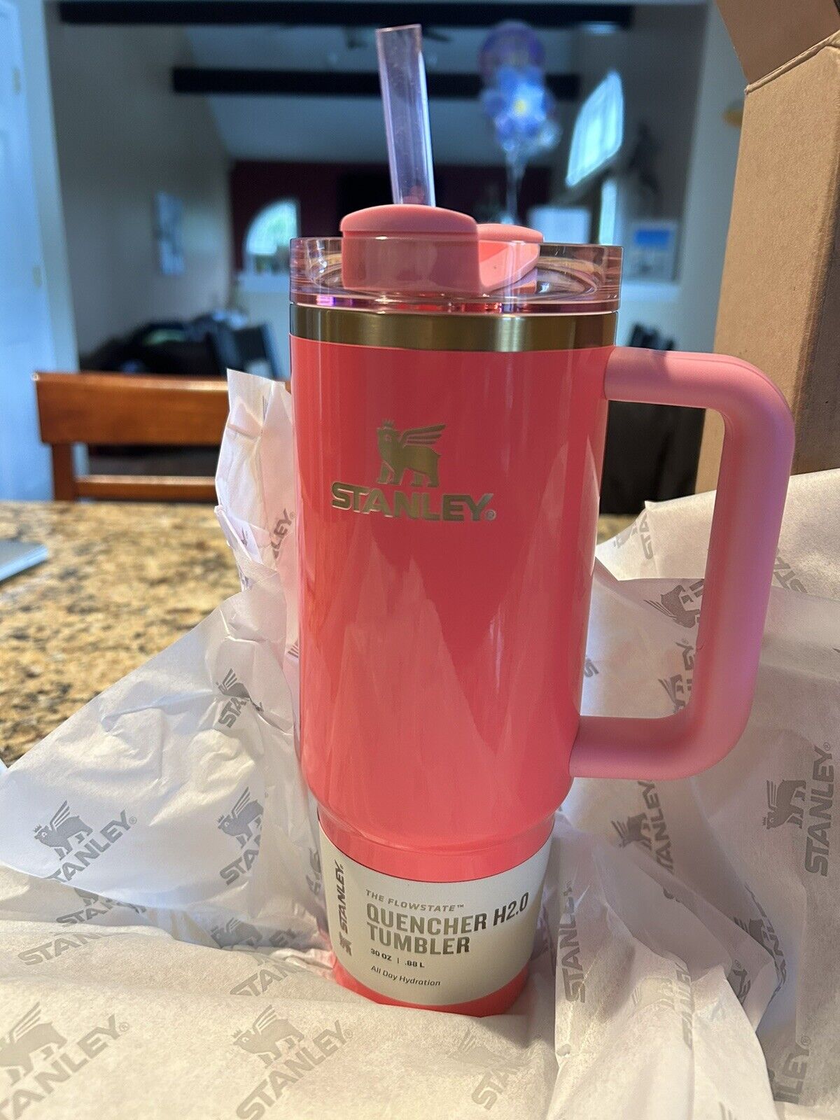 ⭐️SHIPS TODAY⭐️ AUTHENTIC Stanley Quencher H2.0 Tumbler 30oz Barbie Pink Parade