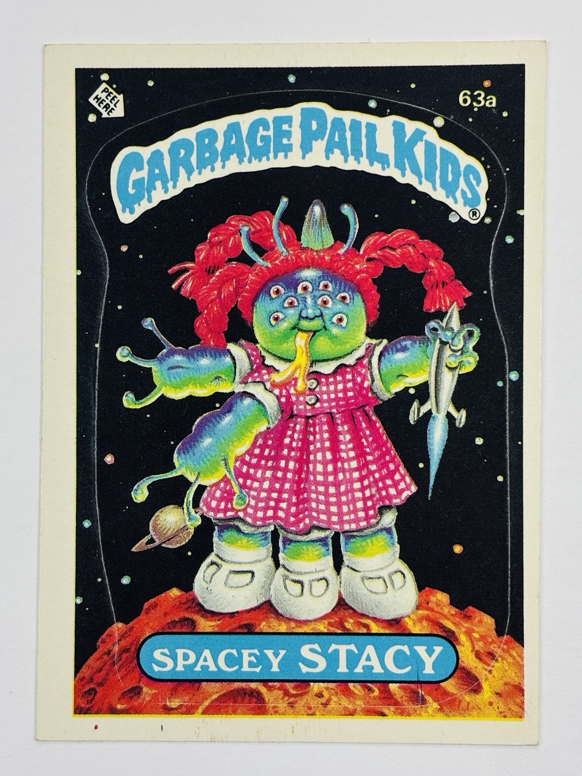 1985 Topps Garbage Pail Kids -Series 2 -Glossy #63a SPACEY STACY (EX) See PICS