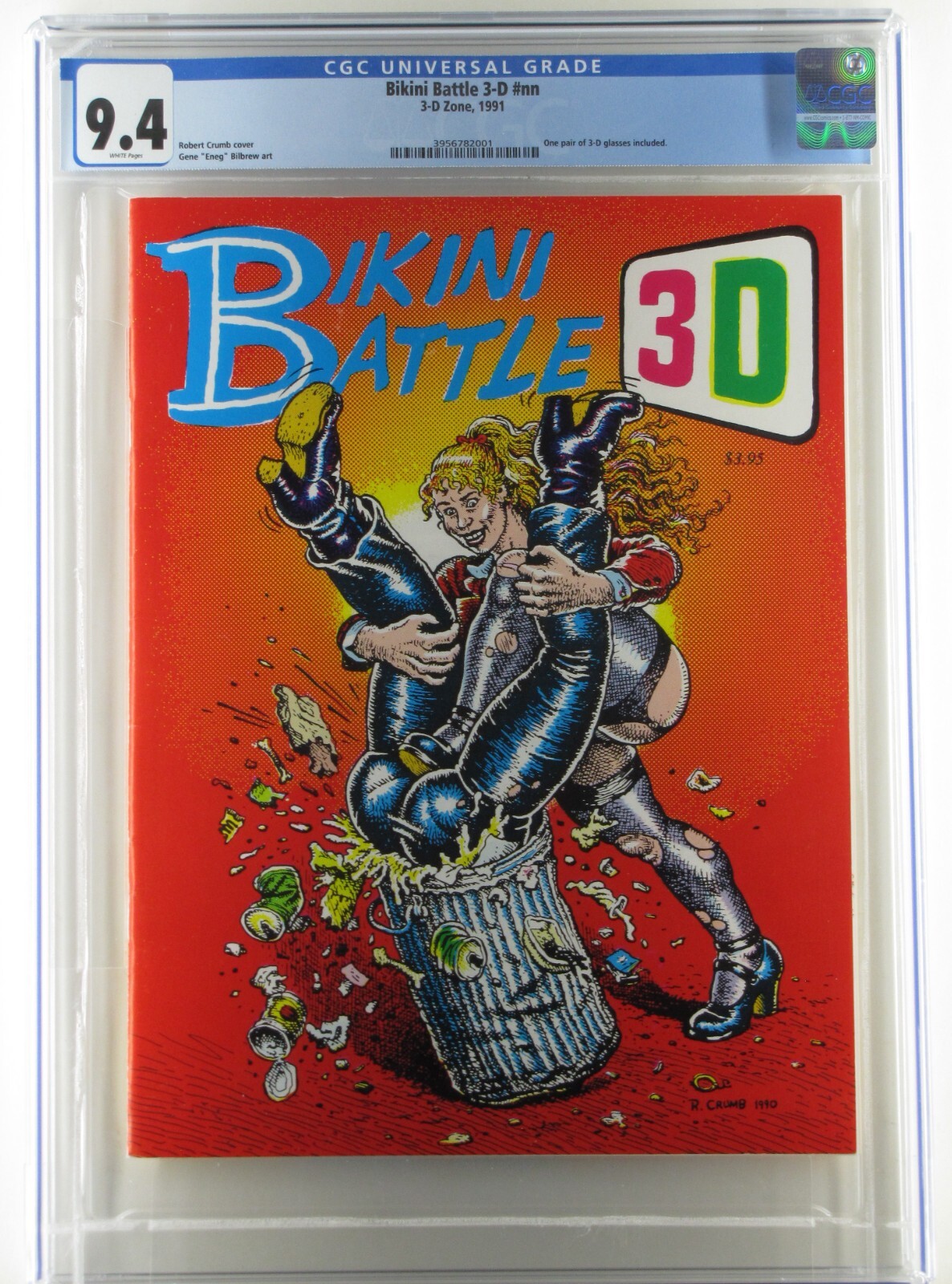 Bikini Battle 3D 1991, CGC 9.4 WP, Rarest Robert Crumb Comic Book in CGC Census
