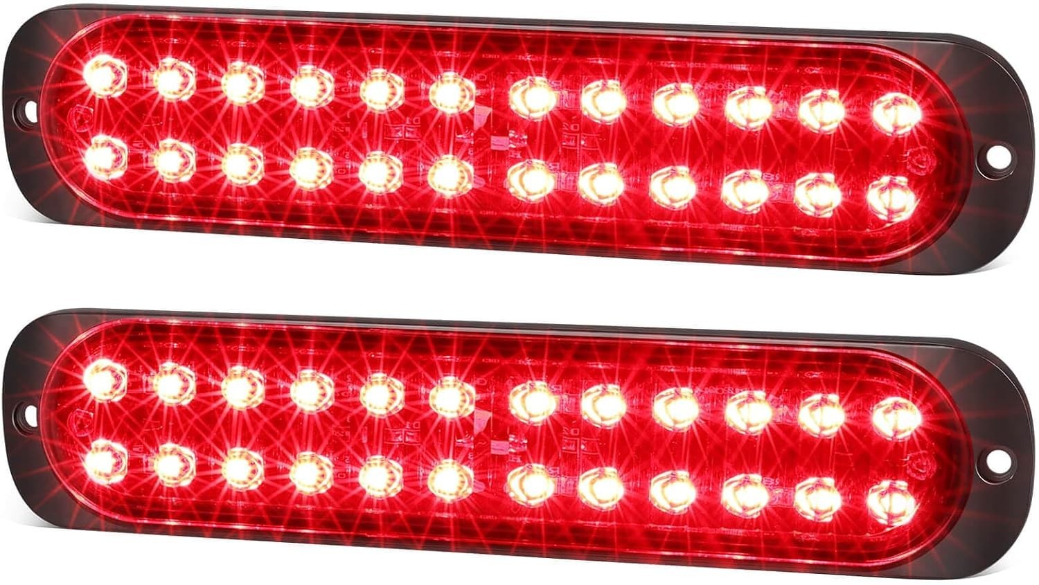7.5 inch Aluminum Housing Red Stop Brake Turn Signal LED Trailer Lights 24LEDs W