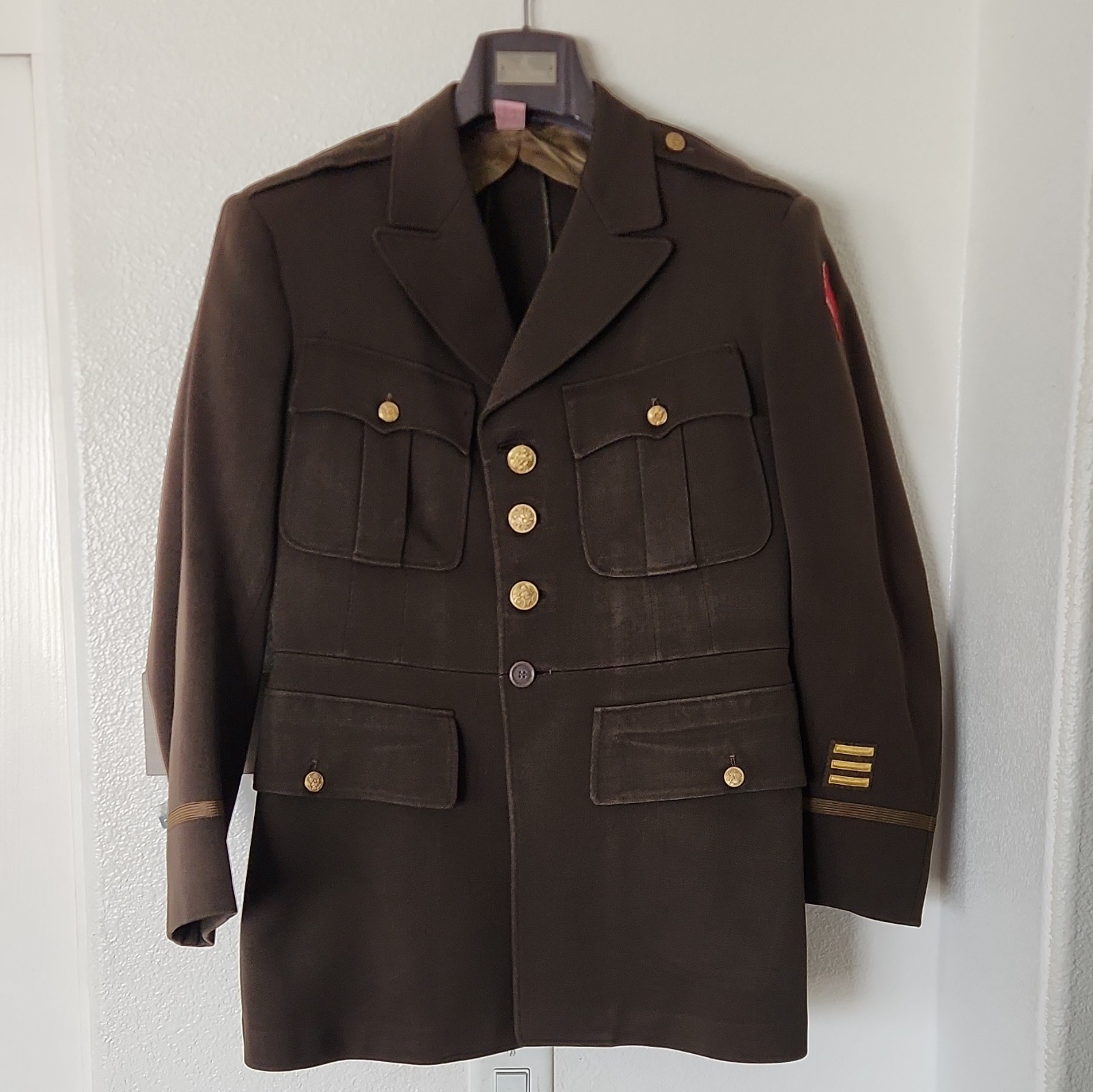 WWII US Army Officer Named Service Tunic Coat 5th Infantry Div Smith Gray 1942”