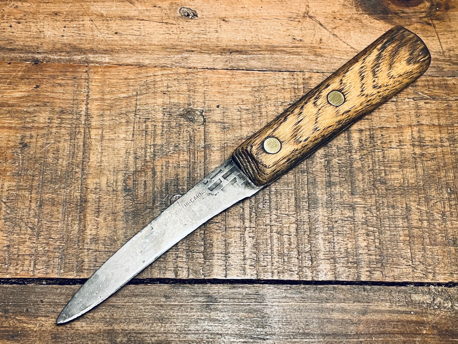 Vintage Forgecraft Hi Carbon Chef’s Paring Parer Knife Wood Handle USA 7”
