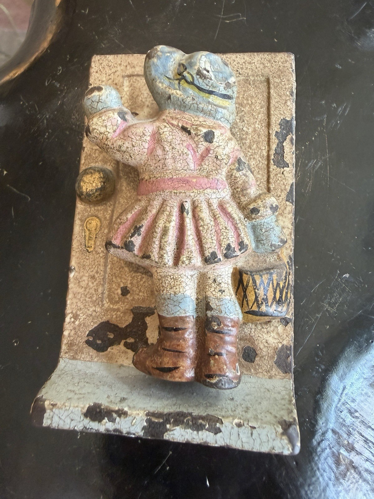 ANTIQUE HUBLEY TOY CO. RARE  GIRL CAST IRON DOOR KNOCKER GRACE DRAYTON