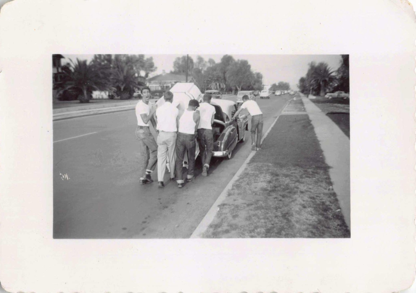 1950 Chevrolet Bel Air Two Door Photos Young Men Stuffing Oven Trunk Silly Pals