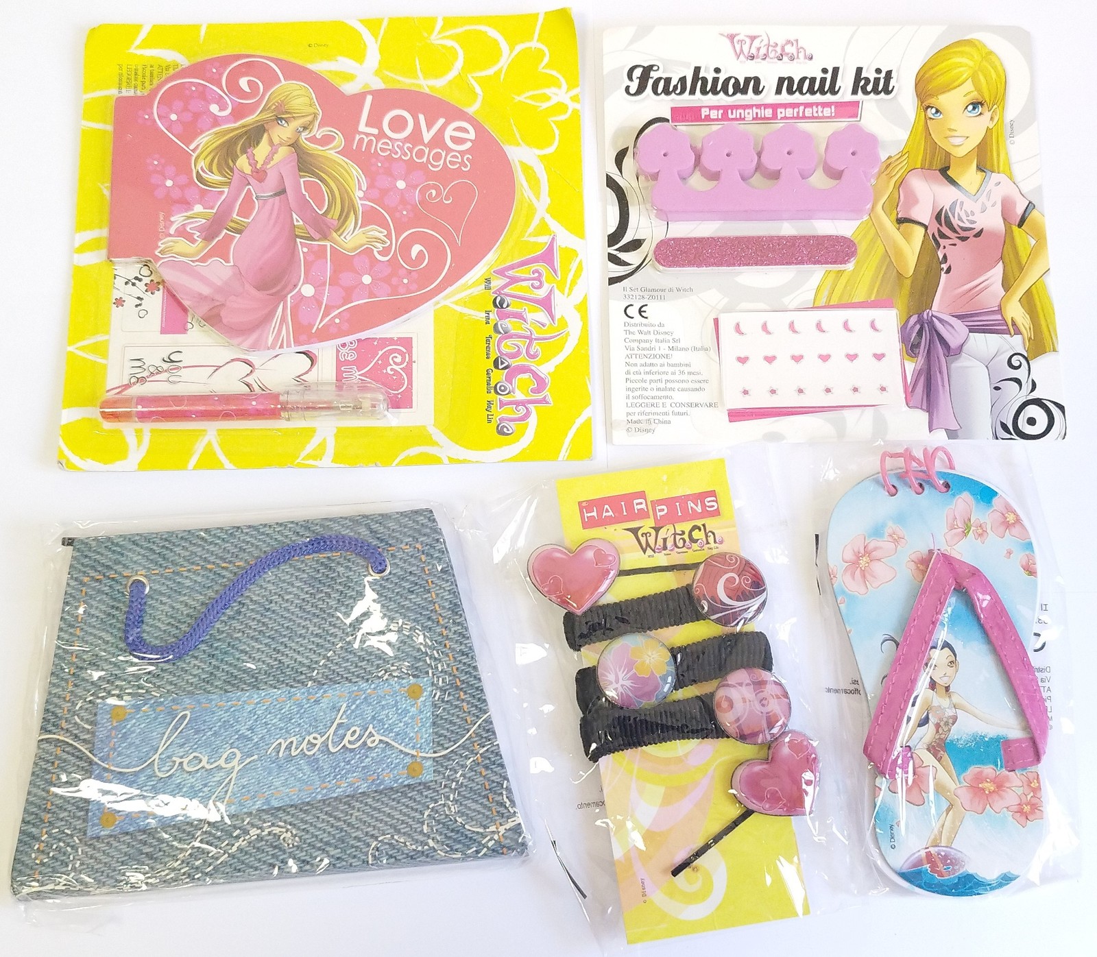 W.I.T.C.H. Disney Lot 5 Official Items Notebook Hair Pins Accessories Witch