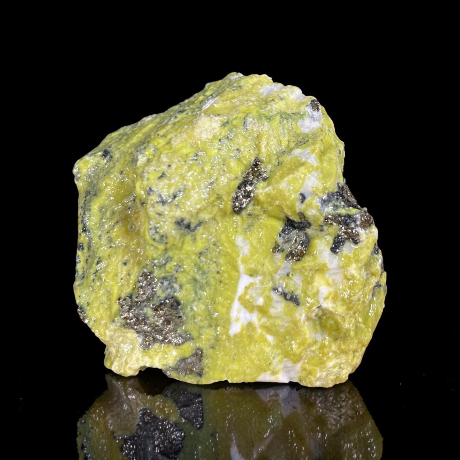 Natural Raw Serpentine w/ Pyrite- Lapidary Specimen Carving 1lb 0oz (OBX018)