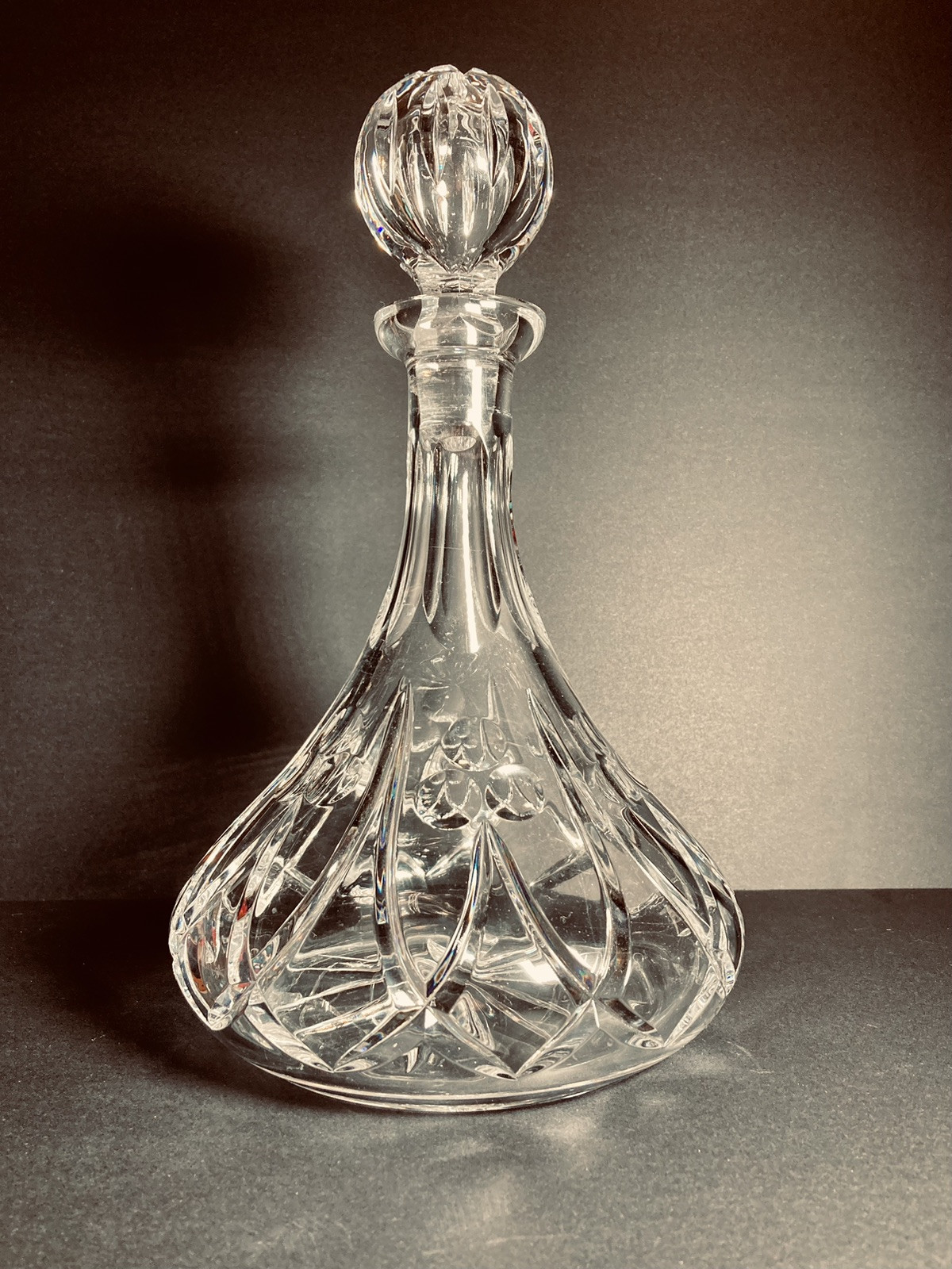 Gorgeous Lead Crystal Ships Captain’s Spirits Decanter Approx 12” X 7” Base