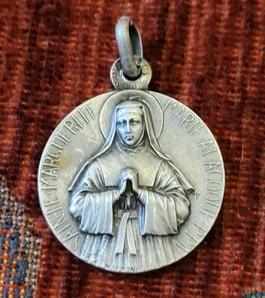 St. Margarite Marie Vintage & New Sterling Medal Catholic France Patron Silence