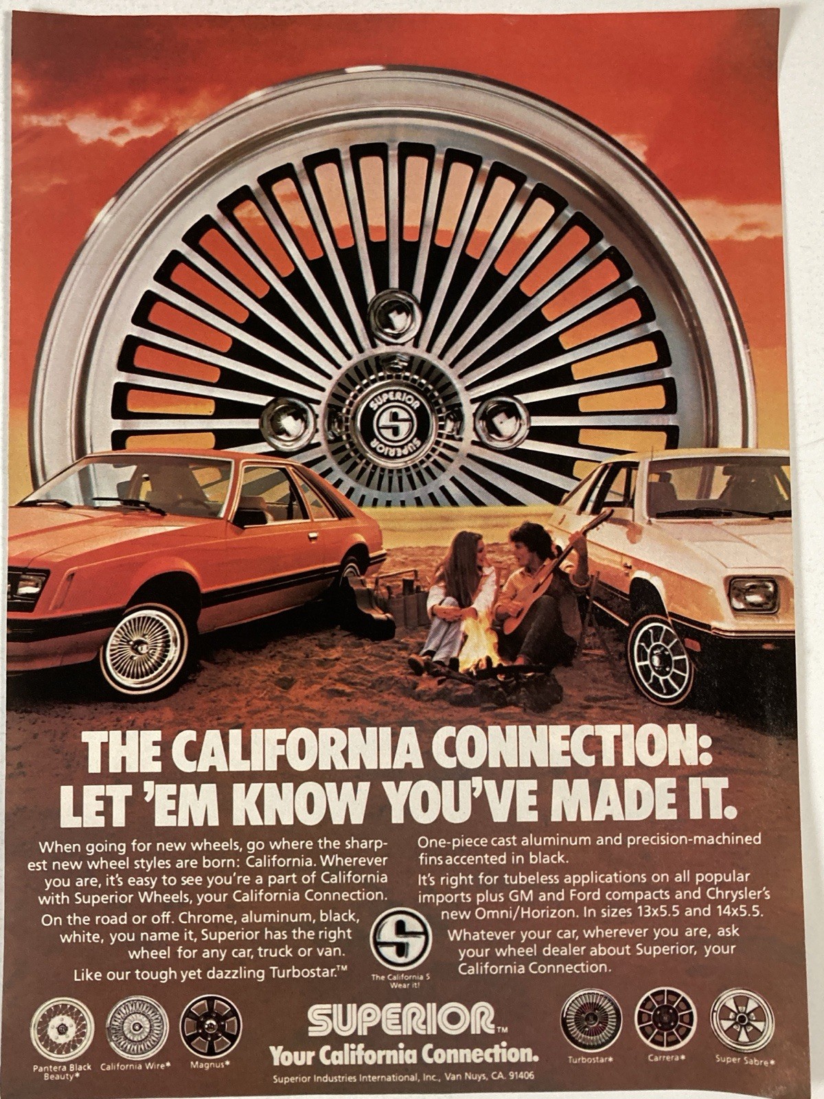 1979 Superior Wheels Print Ad Mag Rims Ford Mustang Dodge Charger California 1979 Superior Wheels Print Ad Mag Rims Ford Mustang Dodge Charger California