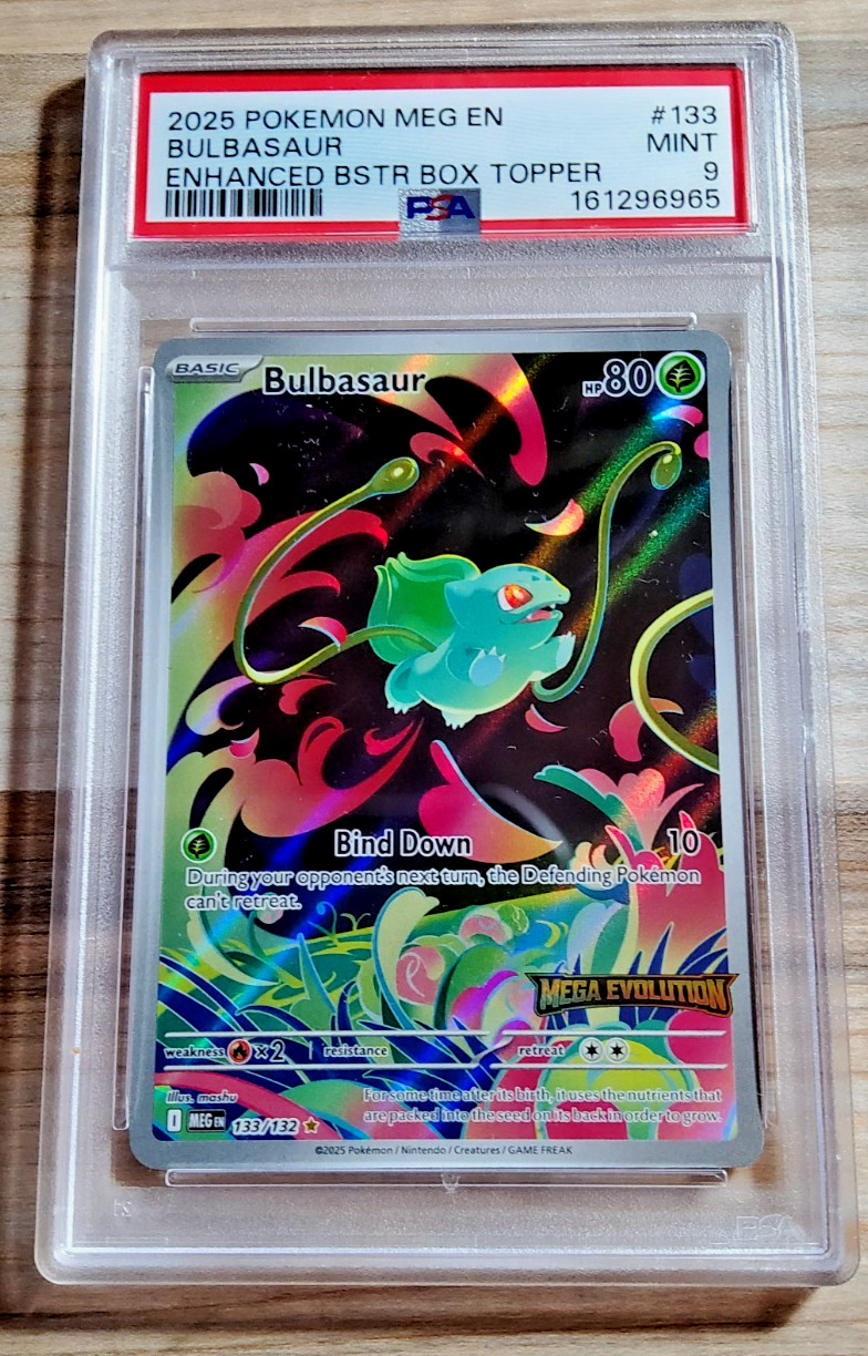 2025 Pokemon Mega Evolution BULBASAUR #133 Holo Enhanced Stamped Promo PSA 9 Min 2025 Pokemon Mega Evolution BULBASAUR #133 Holo Enhanced Stamped Promo PSA 9 Min