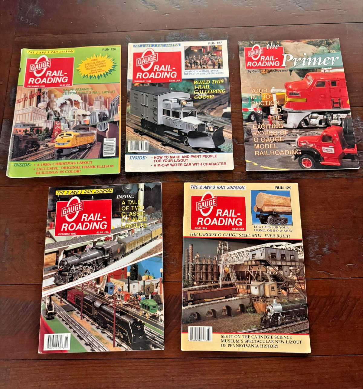 5 O Gauge Railroading Magazines 1992–1993 OGR 2 & 3 Rail Journal Vintage Lot