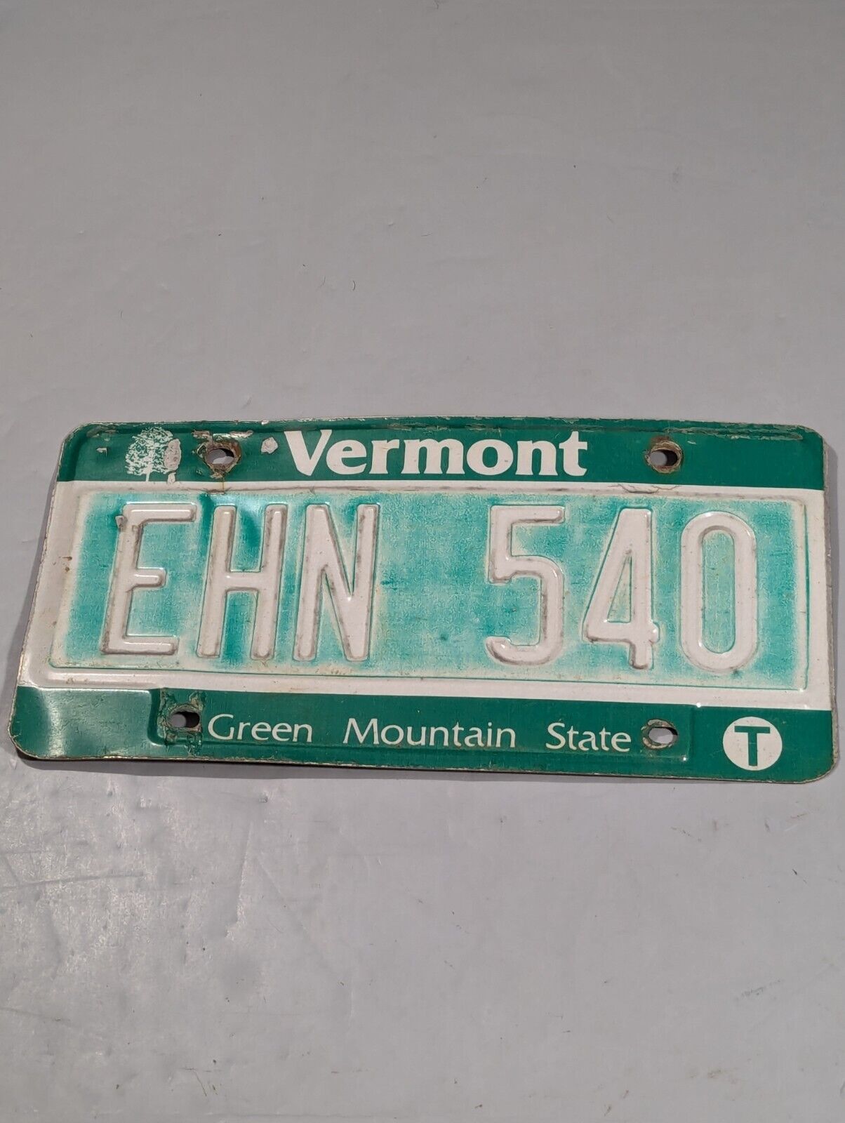 License Plate Vermont Green Mountain State Maple Tree  #EHN 540 Expired 