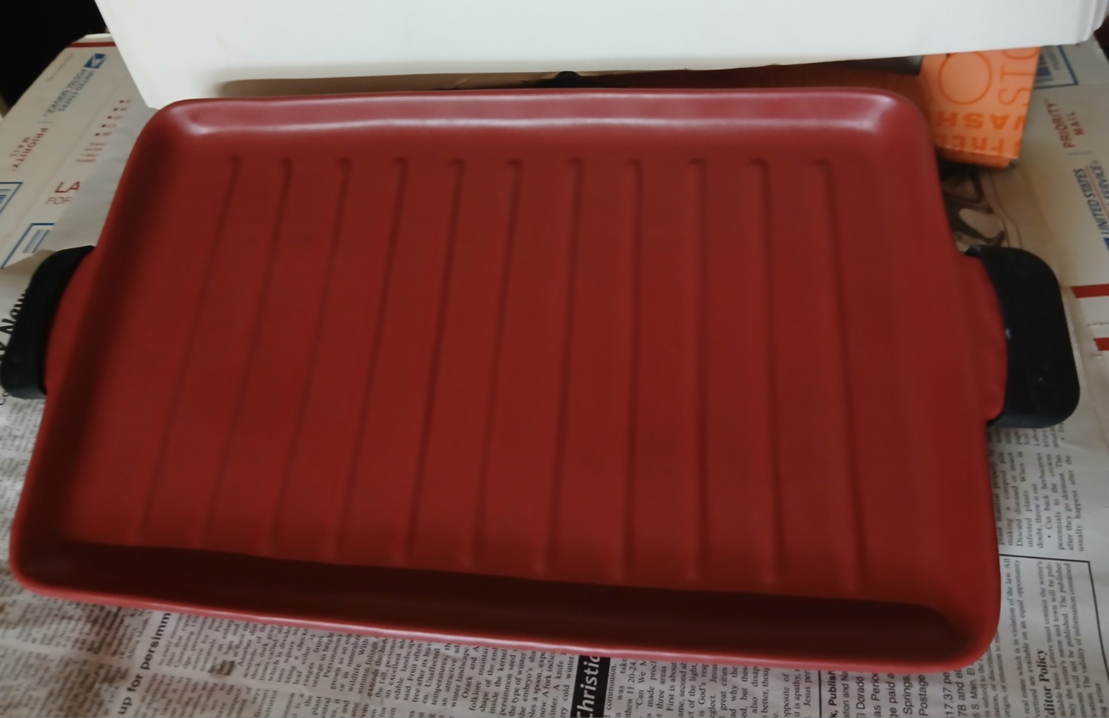 Longaberger Flameware Grill Pan - Paprika Red 18\