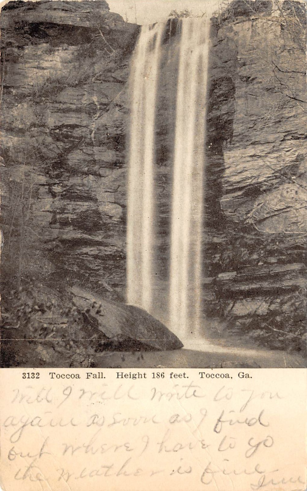 GA~GEORGIA~TOCCOA~HADDOCK INN~TOCCOA FALLS~MAILED 1907