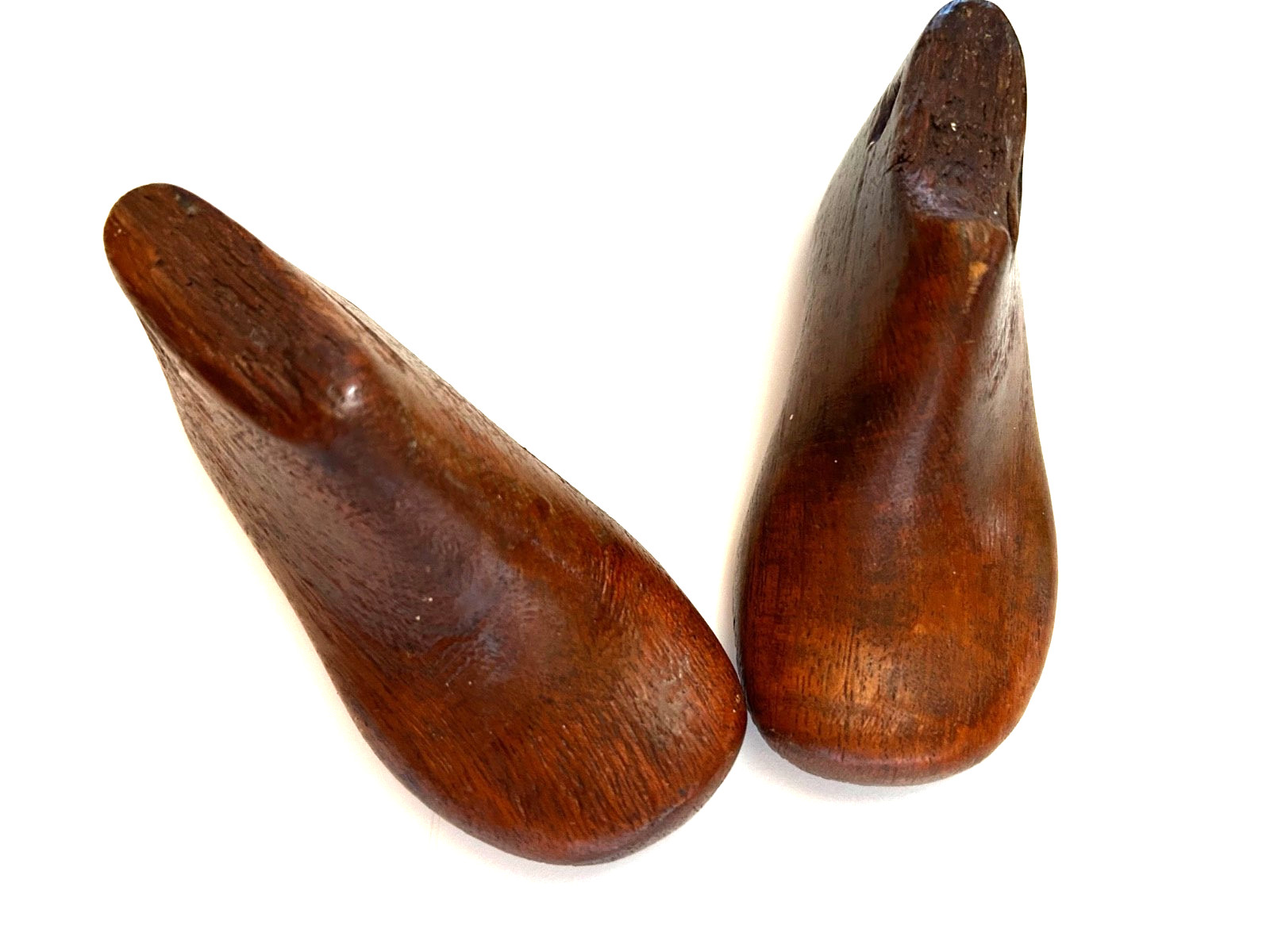 RARE PAIR   Antique Wooden Shoe Forms Toddler Cobblers Tool Early OLD  PATINA