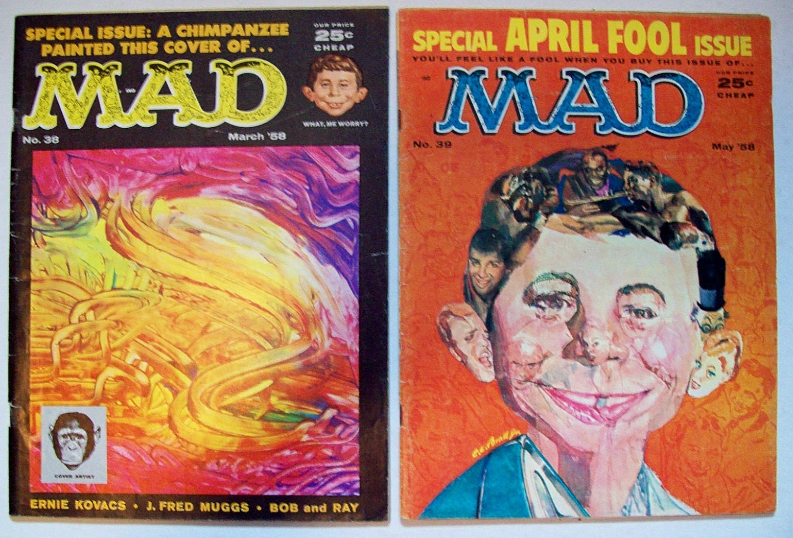 Two Mad Magazines: Issue #38 (March 1958) & Issue #39 (May 1958)