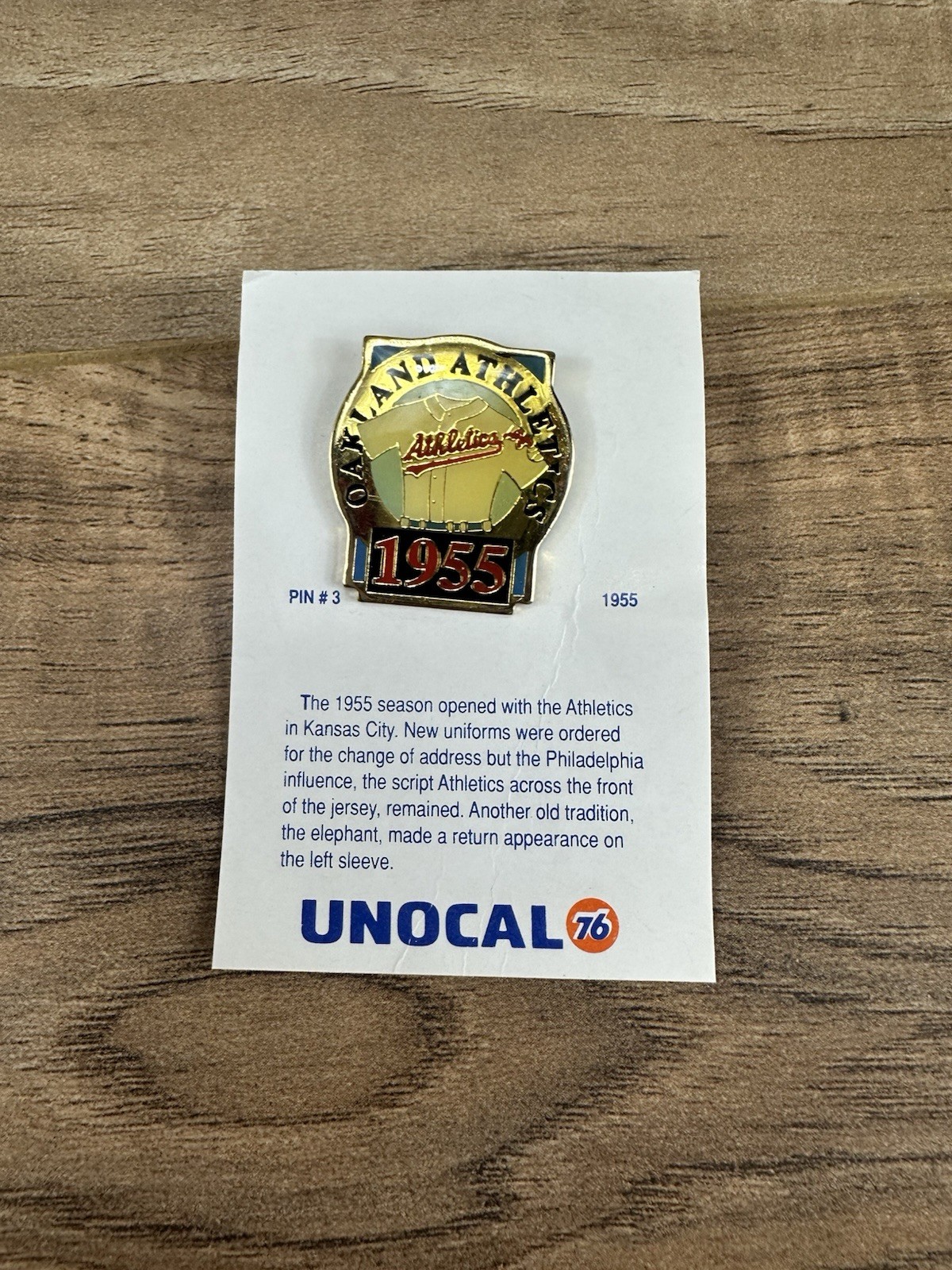 1991 Oakland A's Athletic's Unocal 76 Pin #3 - Oakland Athletics 1955 1991 Oakland A's Athletic's Unocal 76 Pin #3 - Oakland Athletics 1955