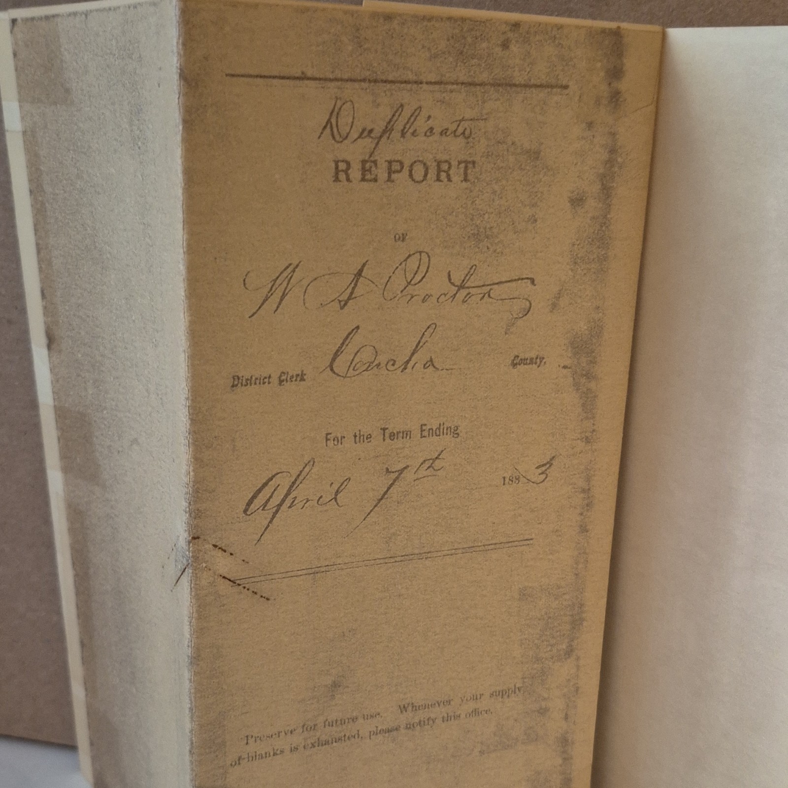 1883 Concho County, Texas District Court Legal Report Illegal Card Playing Case