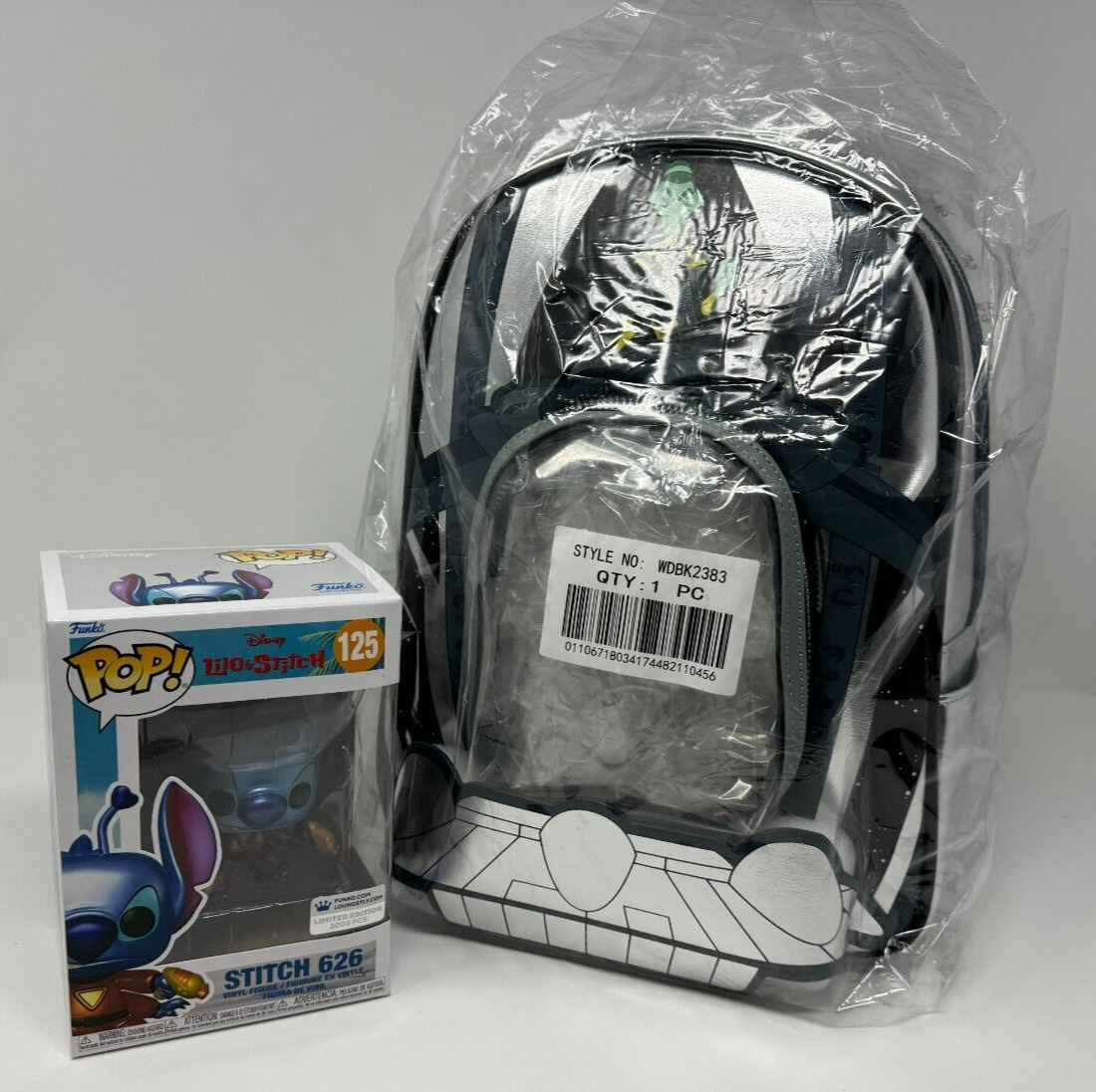 Loungefly Stitch Experiment 626 Metallic Funko Pop Backpack Bundle - NEW IN-HAND