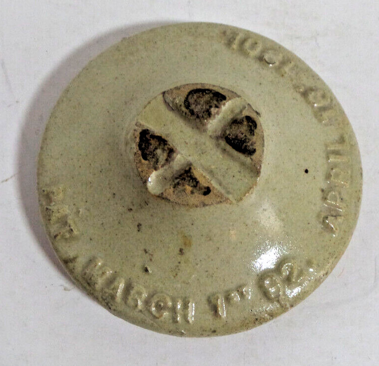 crock jar lid Pat March 1st 92 / April 16 1901 vintage