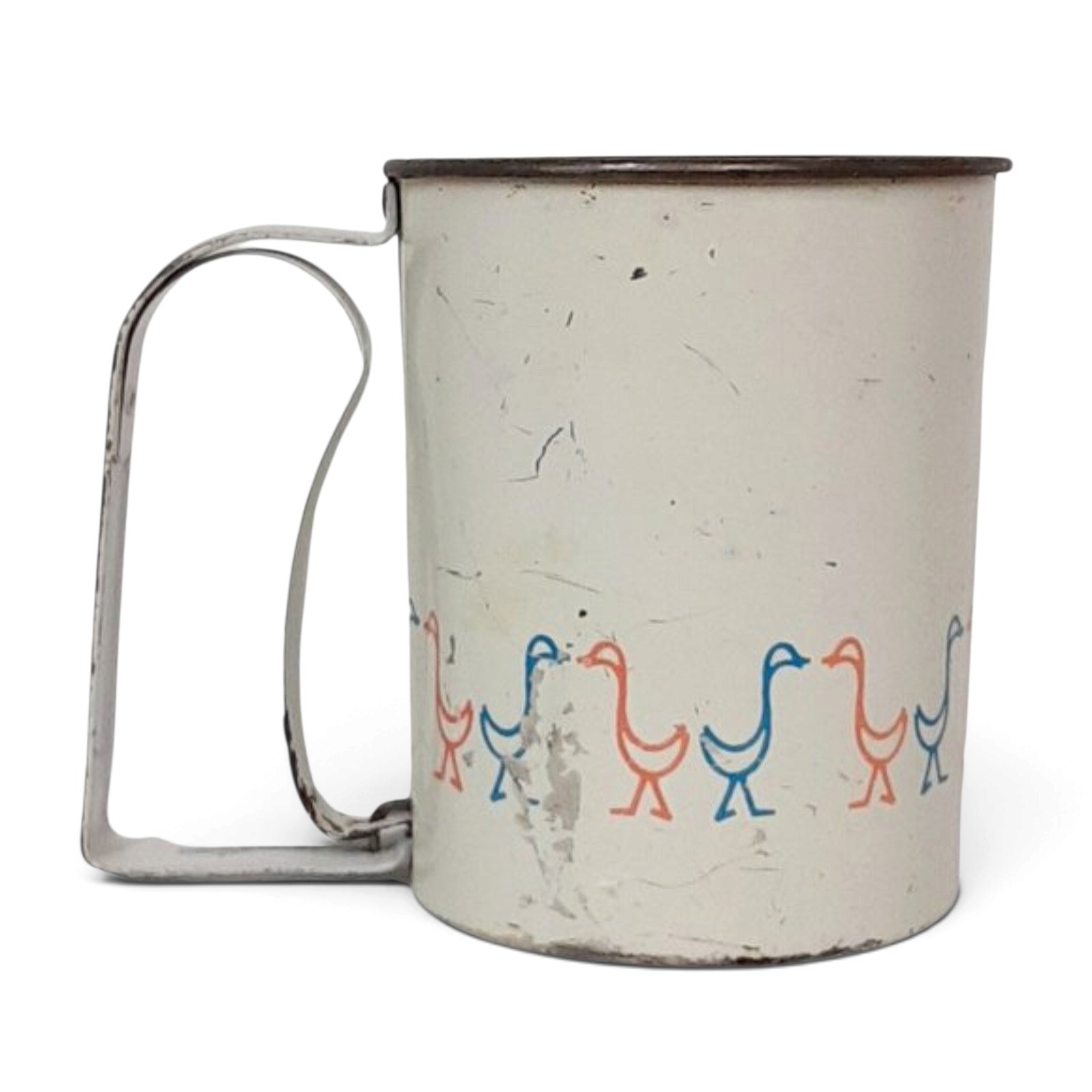 Androck Vintage Worn Goose Duck Flour Sifter Country Geese Kitchen Decor 