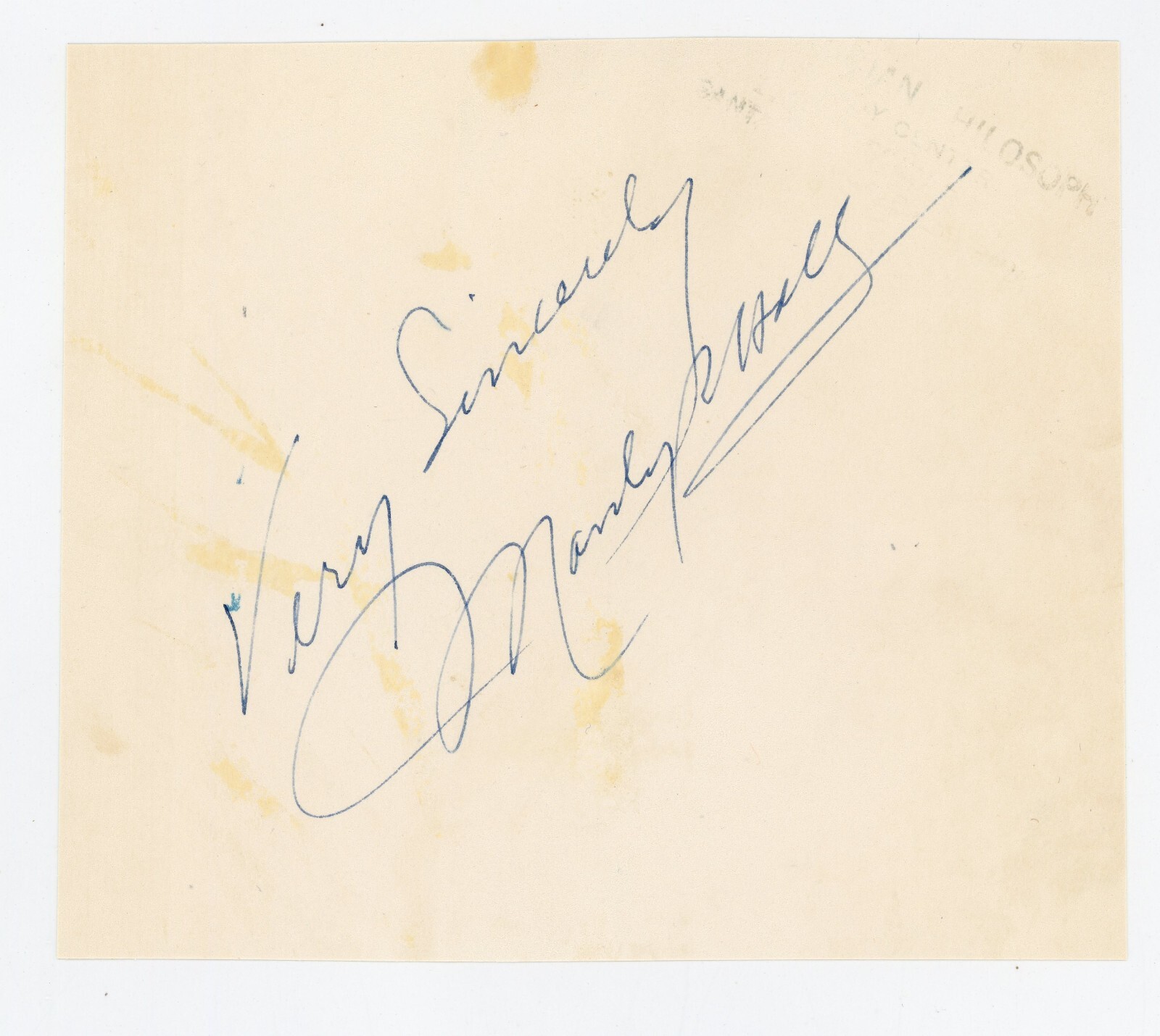 Manly P. Hall ~ Signed Autographed Authentic Signature Cut ~ JSA LOA