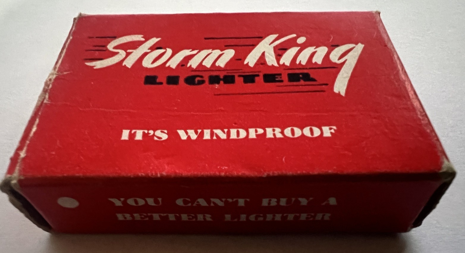 1957 Vintage Storm King Flip Top Fluid Lighter In Box Windproof