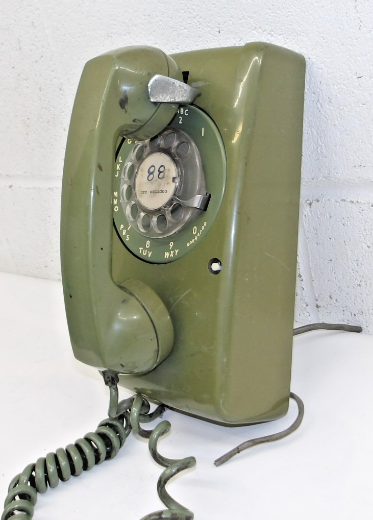 Vintage 1960's ITT Kellogg Rotary Wall Phone.