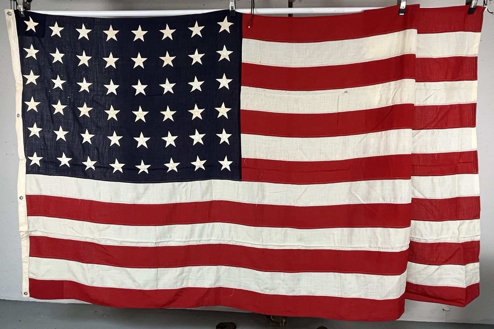 WWII WW2 48 Star American Flag US Navy Ensign No 7 Flag Sewn