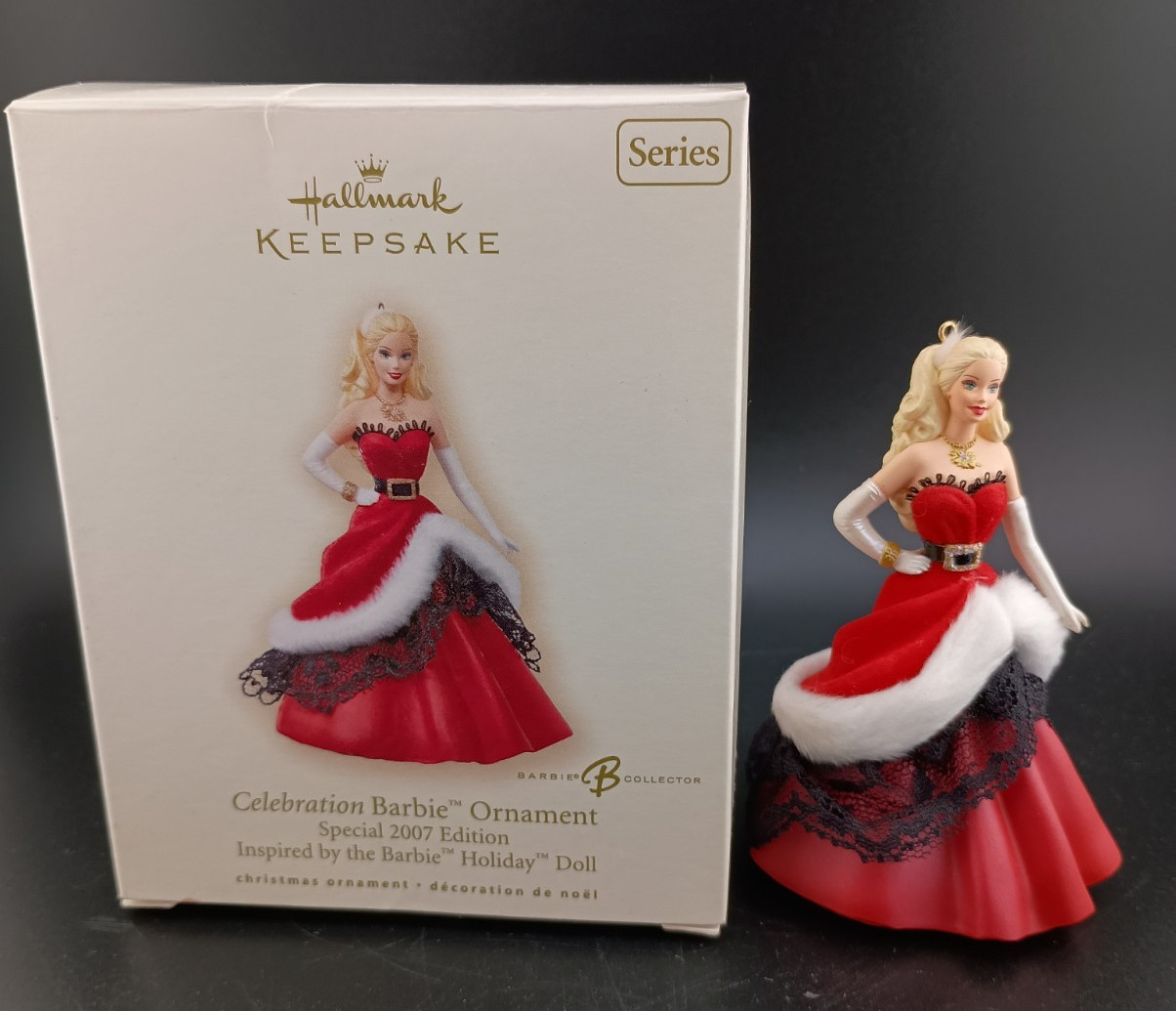 Hallmark Keepsake Celebration Barbie Hanging Christmas Ornament 2007 QX2359 Hallmark Keepsake Celebration Barbie Hanging Christmas Ornament 2007 QX2359