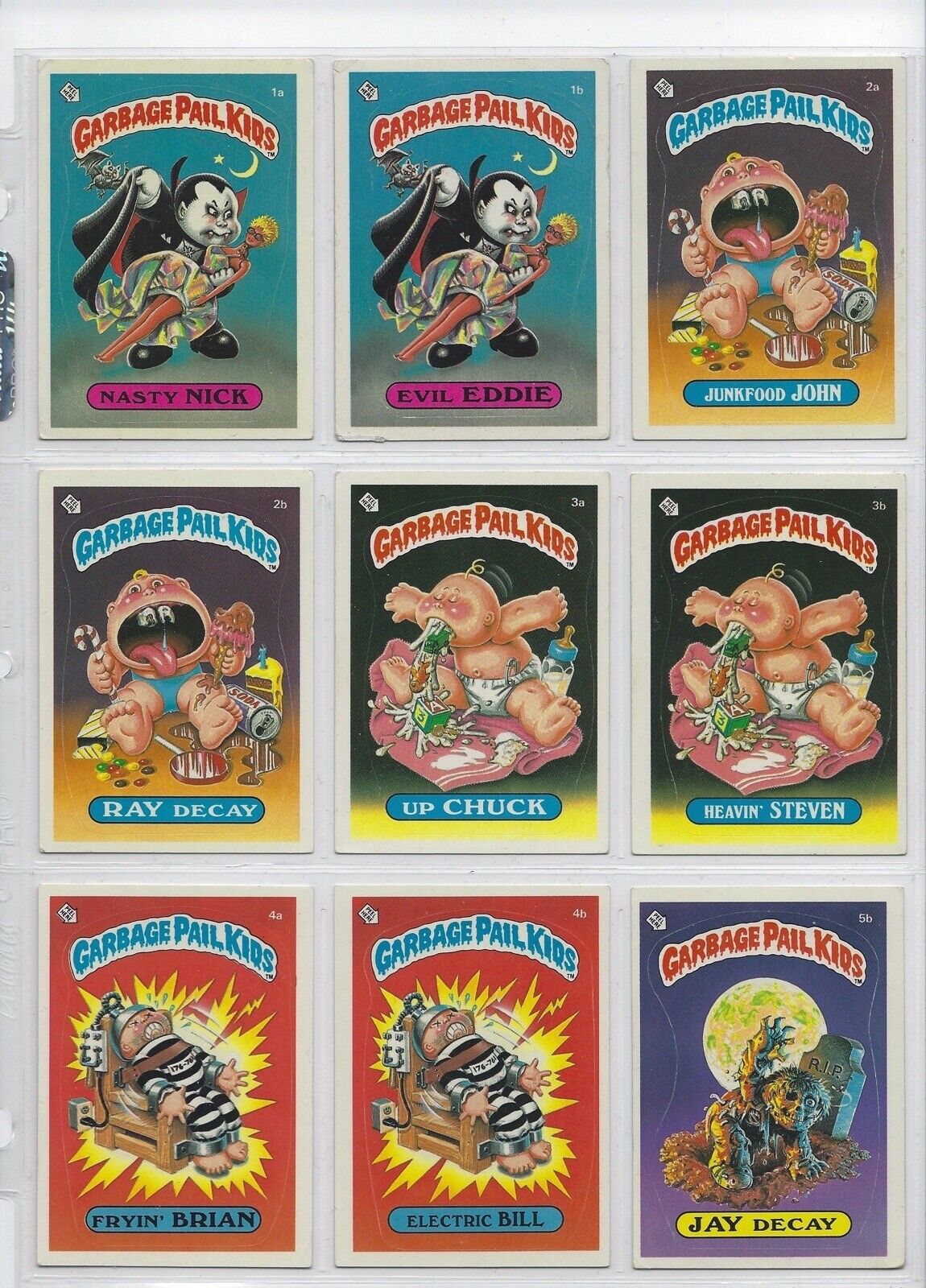 1985 / 1986 Topps Garbage Pail Kids GPK Series 1, 2, 3, 4 sets. 511 Cards Total