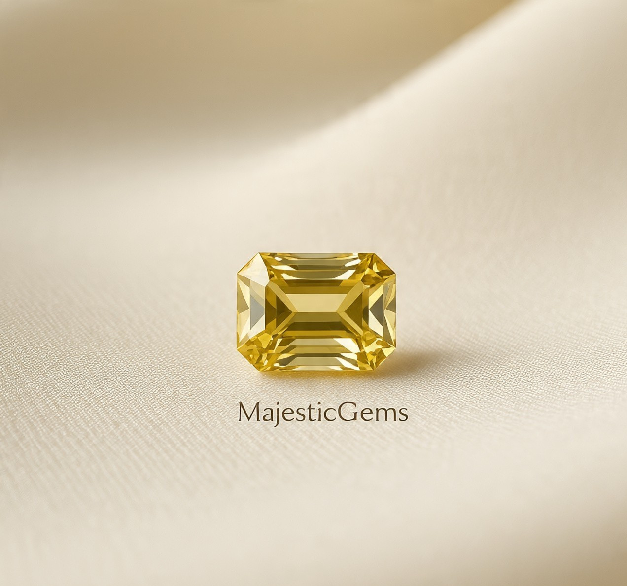 4 Ct Natural Yellow Diamond Emerald  Cut VVS1 D Grade Certified + 1 Free gift