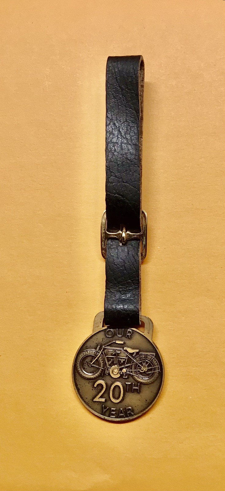 Antique Motorcycle Club 20th Year 1954 to 1974 Watch Fob