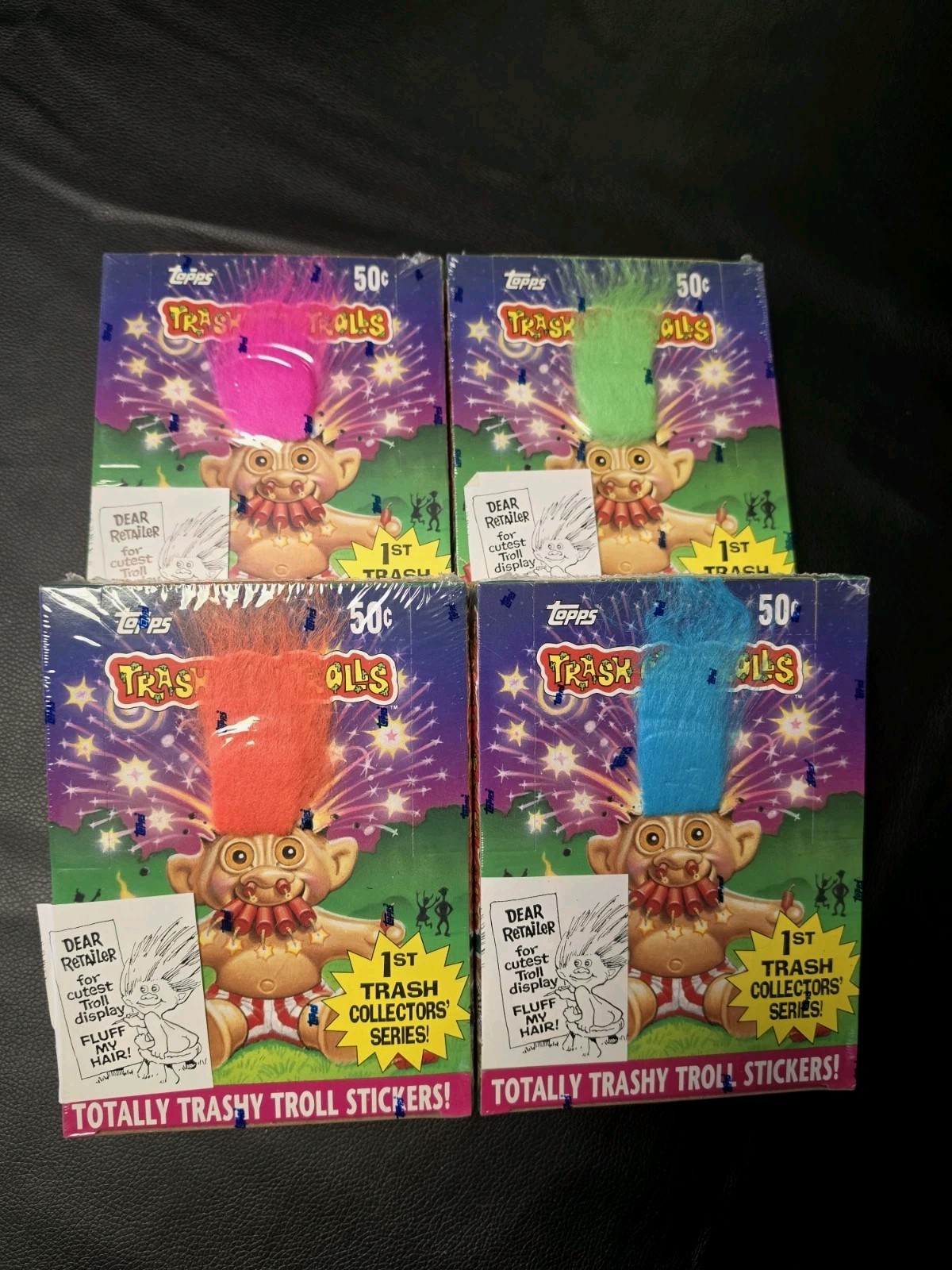 1992 Topps Trash Can Trolls 50¢ Stickers 1st Series Lot of 4 Sealed Boxes