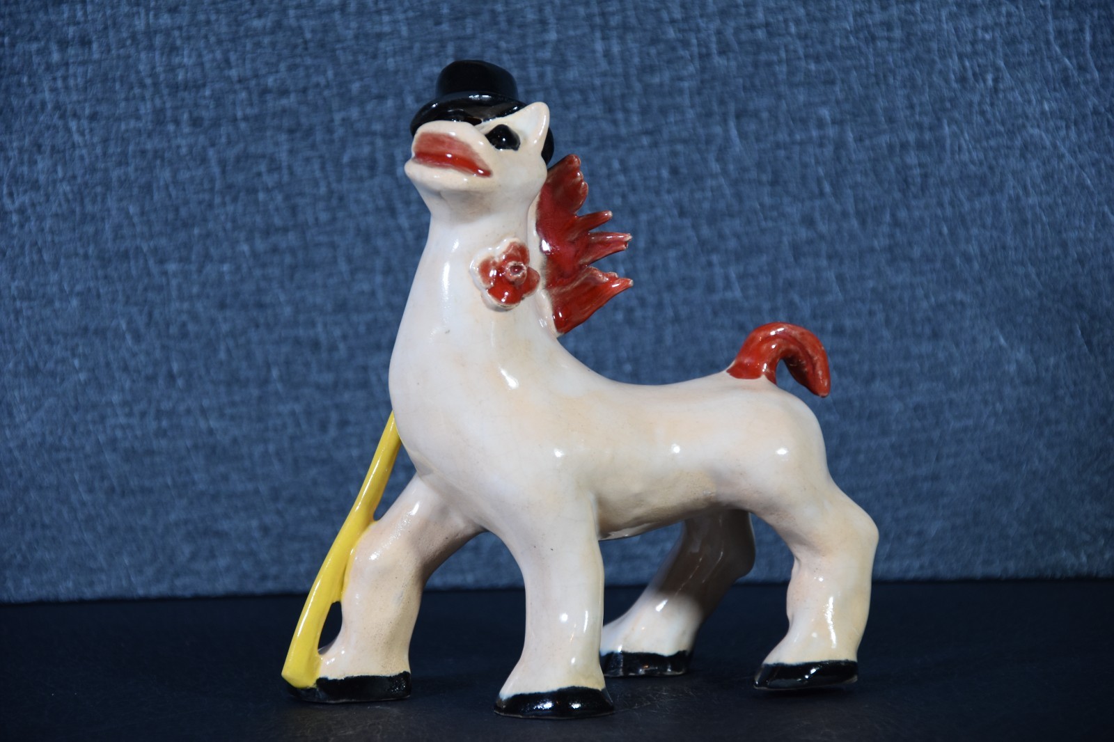 Vintage Burton California Pottery Show Pony Horse Stallion Figurine MCM Ceramic