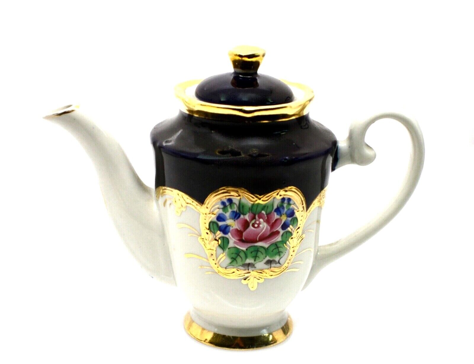 English  Ceramic Teapot With Gold and Enamel Decoration