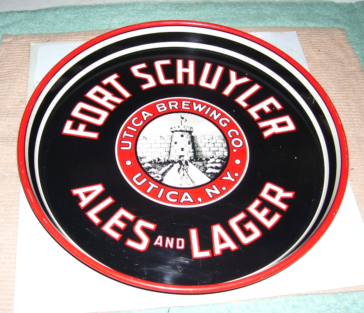 FORT SCHUYLER ALES & LAGER Beer Tray Utica Brewing Co. Utica NY 12\