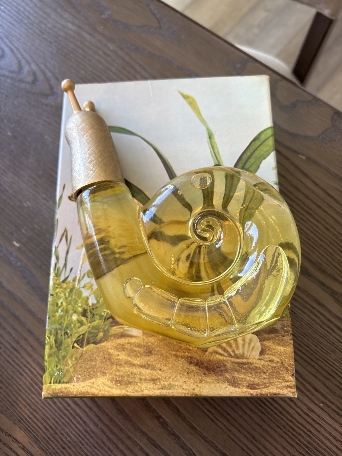 Vintage Avon Skin So Soft Bath Oil 6oz Glass Snail Bottle Full with Original Box