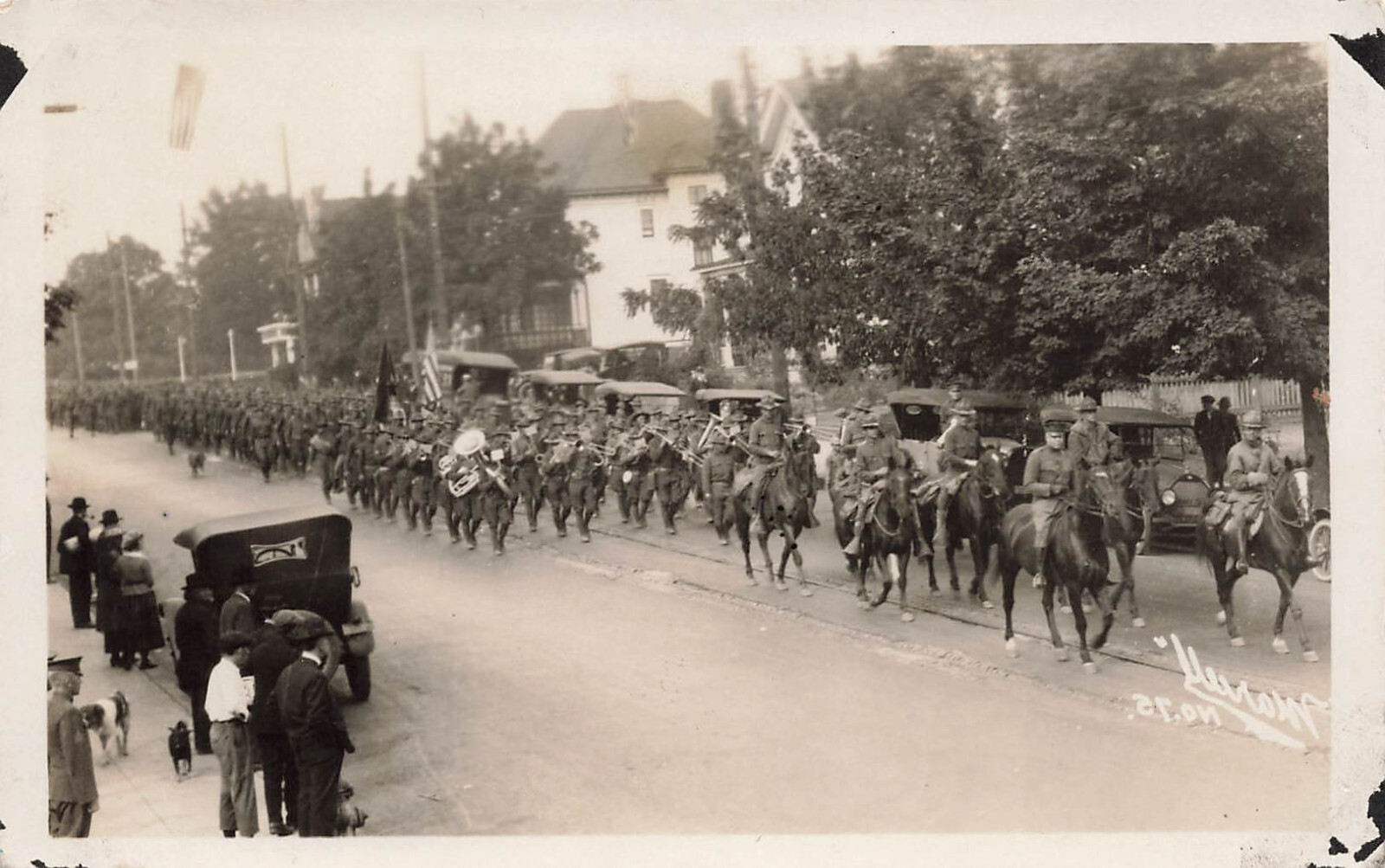 RPPC US MILITARY PARADE c1915 SIGNED MARCELL REAL PHOTO POSTCARD 012125 U