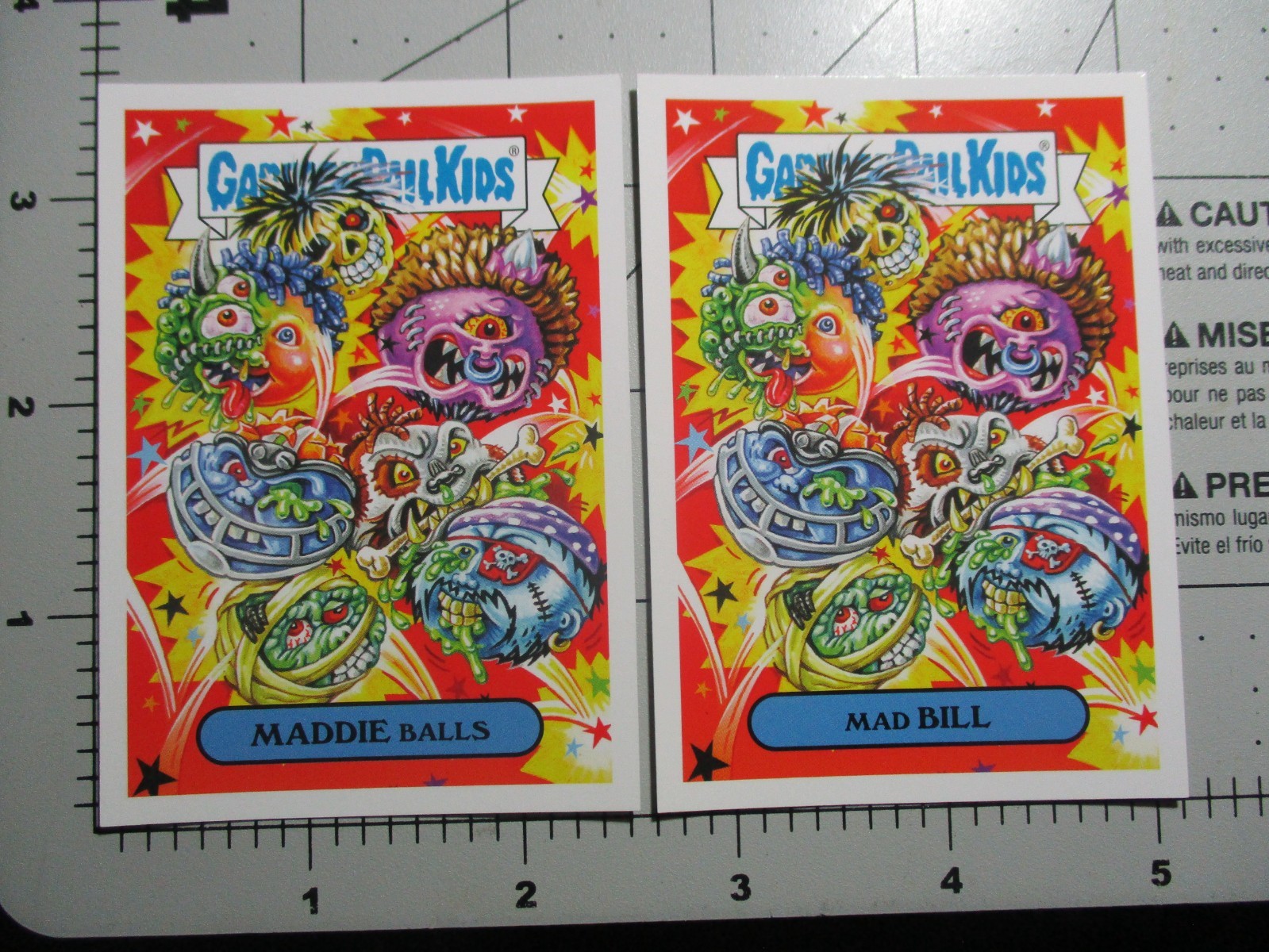 GARBAGE PAIL KIDS madballs mad ball 2 STICKER CARD SET Hate the 90s toys 5a 5b