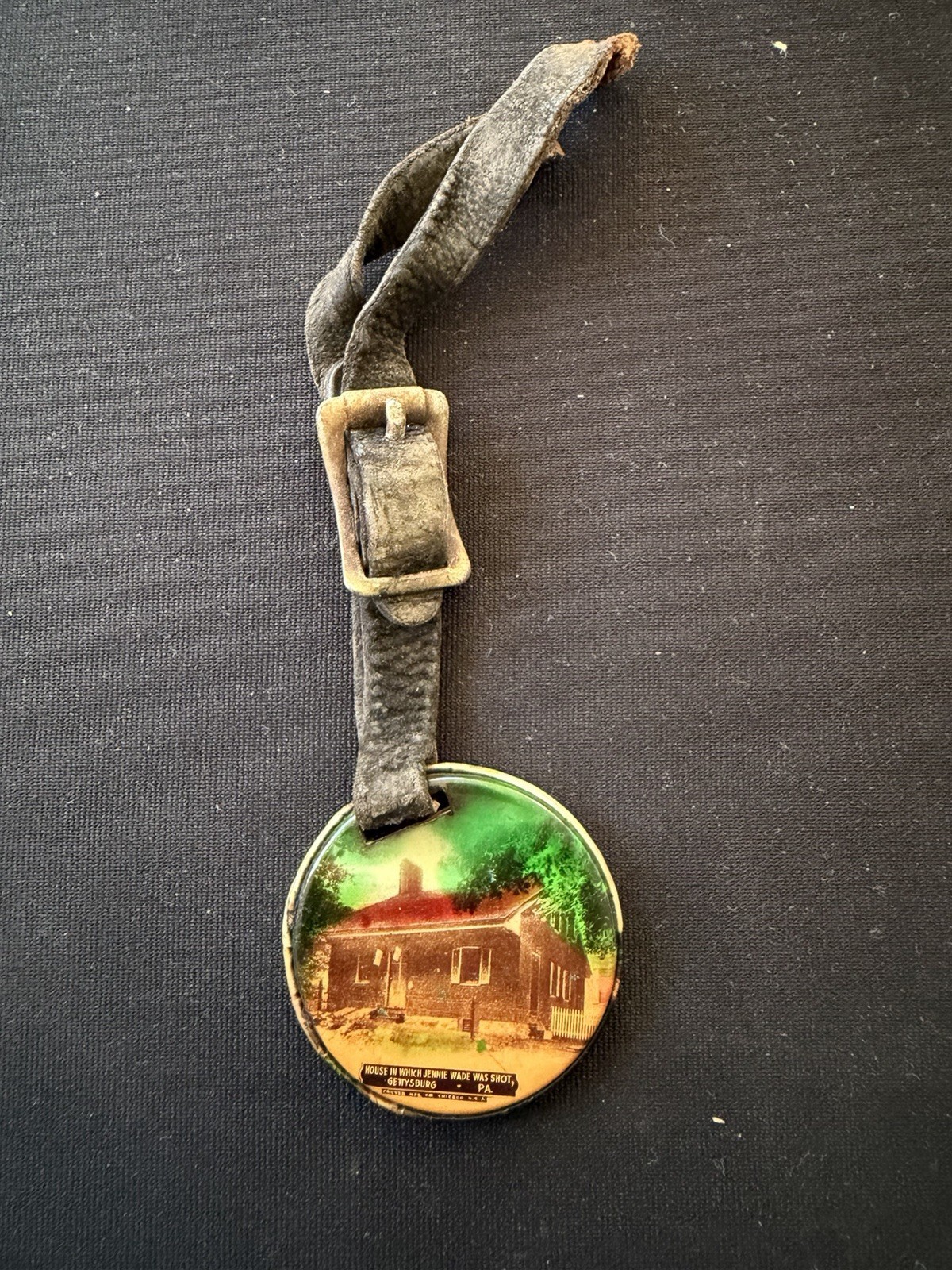 Antique Gettysburg Celluloid Watch Fob Jennie Wade House PA State Memorial